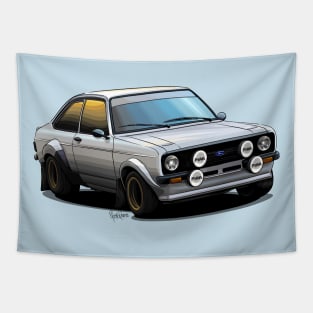 Ford Escort MK2 Rally - Illustration Tapestry