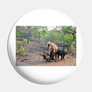 White Rhinoceros Zulu Nyala Game Reserve South Africa Pin