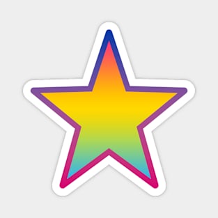 Bi+ Star (Pan Flag with upside-down Bi Flag outline) Magnet