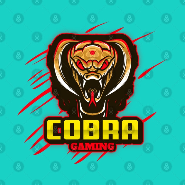 Cobra Gaming Design T-shirt Coffee Mug Apparel Notebook Sticker Gift Mobile Cover by Eemwal Design