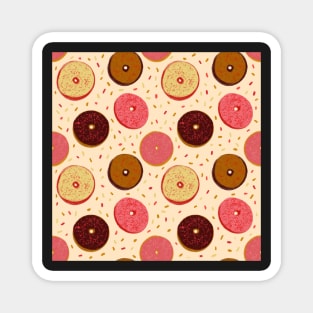 Donut Pattern on Yellow Magnet