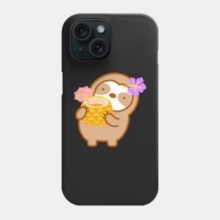 Cute Tropical Pineapple Drink Sloth Phone Case