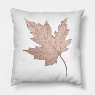 Maple Leaf/Faux Rose Gold Foil Pillow