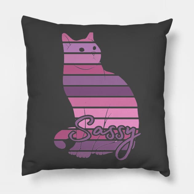 Purple Cat Art Pillow by AlondraHanley