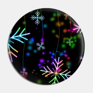 Colourful snowflakes in winter - simple design Pin