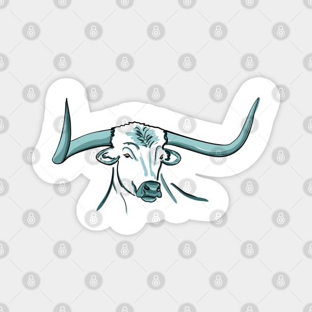 Bull with a long horns Magnet by aleksandrakrylova