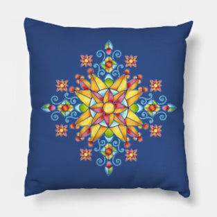 Sunburst Stained Glass Pillow