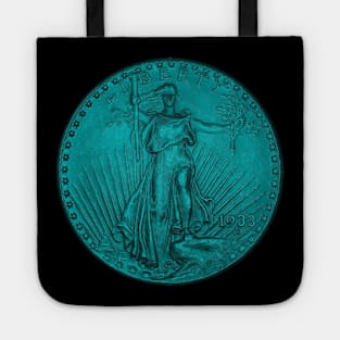 USA Liberty 1933 Coin in Turquoise Tote