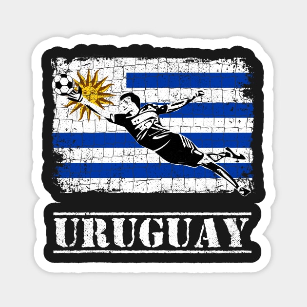 Uruguay Soccer Supporte Goalkeeper Shirt Magnet by zeno27