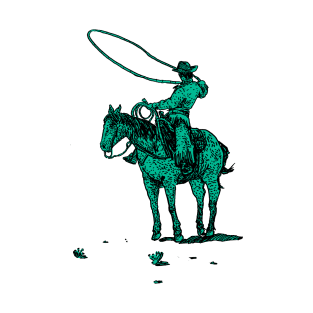 Roping the World ,Cowboy on horse 5 T-Shirt