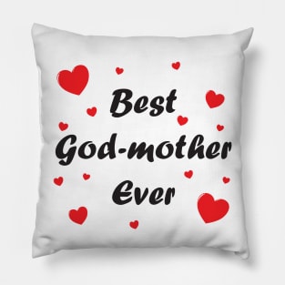 Best God-Mother Ever heart doodle hand drawn design Pillow