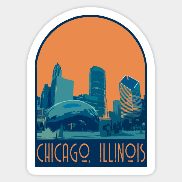 Chicago Illinois Decal Chicago Bean Sticker Teepublic