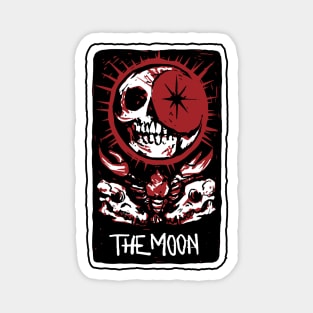 The Moon Blood Red Skeleton Skull Tarot Card Magnet