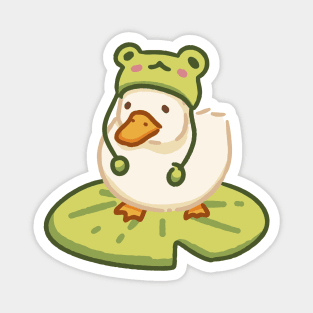 Duck with frog hat Magnet