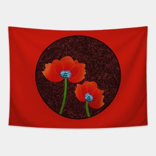 Digital Abstract of Red Poppies (MD23Mrl004) Tapestry