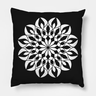 Decorative Mandala Flower White Mandala Pillow