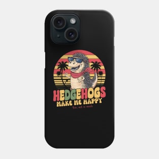 Amusing hedgehog design in retro vintage sunset style Phone Case