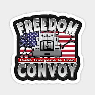 END THE MANDATES - FREEDOM CONVOY 2022 - USA FLAG HEARTS SILVER LETTERS Magnet