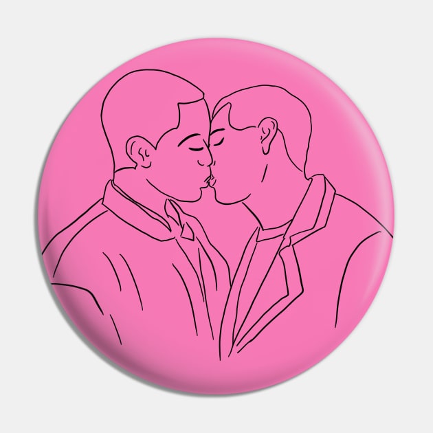 Eric and Adam Kissing Pin by byebyesally