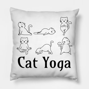 Cute Cat Yoga Poses design Pillow