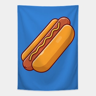 Hotdog Cartoon Vector Icon Illustration (20) Tapestry