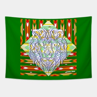 Green Lion King ecopop Tapestry