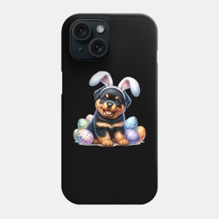 Puppy Rottweiler Bunny Ears Easter Eggs Happy Easter Day Phone Case