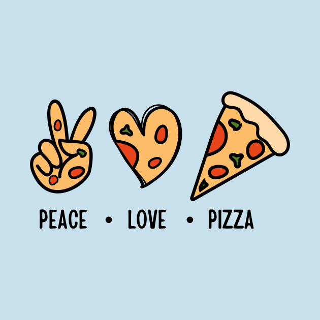 Peace Love Pizza Funny by DesignArchitect