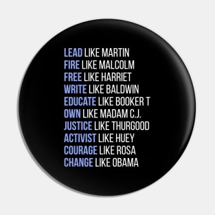 Black Ledgends, Black History, African American, Civil Rights Leaders, Dream like Martin Pin