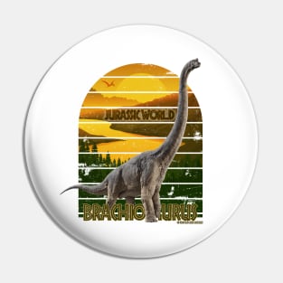 Distressed look jurassic Brachiosaurus Pin