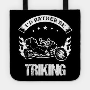 Retro Triker Trike Motorcycle Rather be Triking Motor Trikes Gift Patch Tote