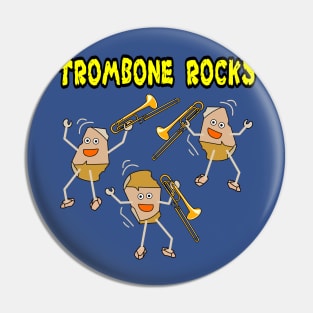 Three Trombone Rocks Pin