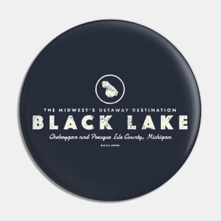 Black Lake Michigan - Lake Shape Pin