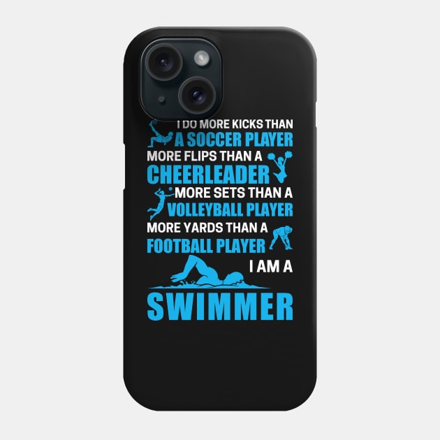 Swimming T-shirt Phone Case by sharukhdesign