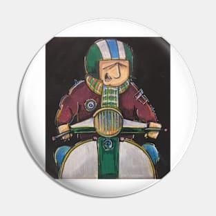 Retro Scooter, Classic Scooter, Scooterist, Scootering, Scooter Rider, Mod Art Pin