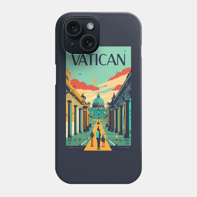 A Vintage Travel Art of the Vatican - Vatican City Phone Case by goodoldvintage