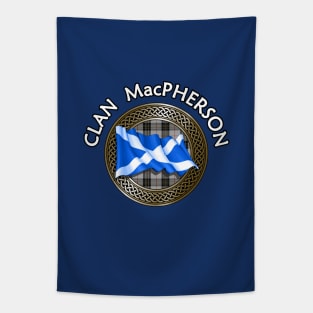 Clan MacPherson Crest & Tartan Knot Tapestry