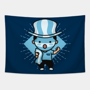 Cute Uruguay Football Fan // Kawaii Cute Uruguayan Soccer Supporter Tapestry