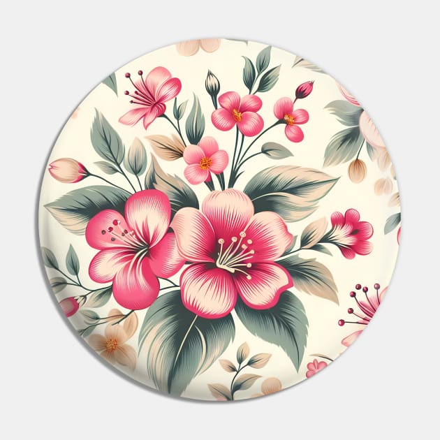 Pink Flowers Pin by Jenni Arts