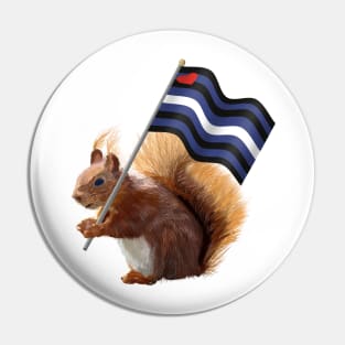 Red Squirrel with Leather Pride Flag Pin