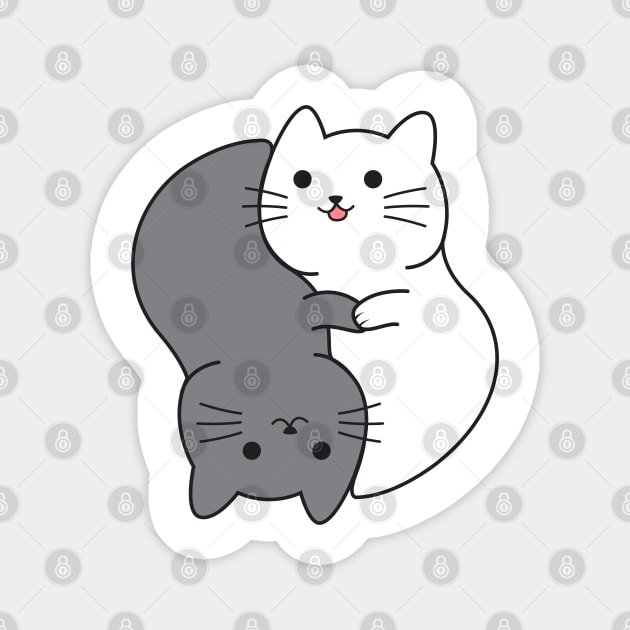 Harmony Black White Cat Spirit Magnet by Candaria