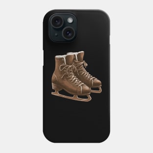 Chocolate Brown Ice Skating Boots Phone Case