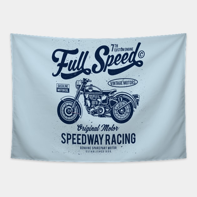 Full Speed Custom Engine Original Motor Speedway Racing Vintage Motors Tapestry by JakeRhodes