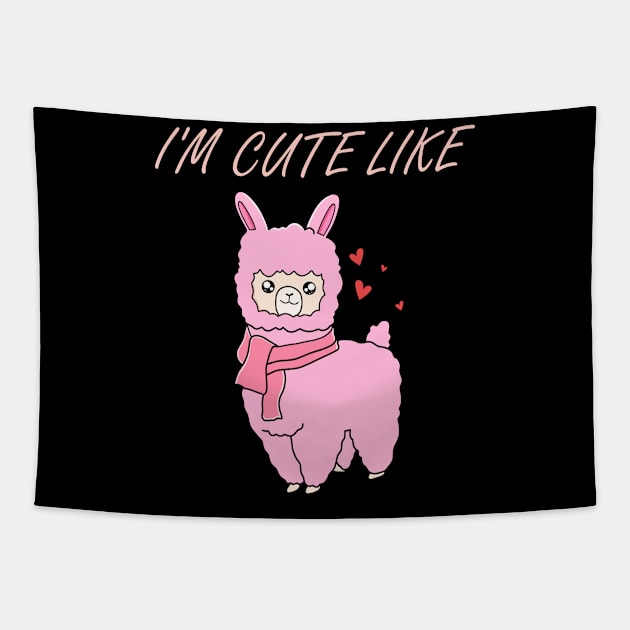 Cute Alpaca Llama Tapestry by Imutobi