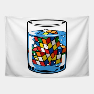 Rubik in glass illustration Tapestry