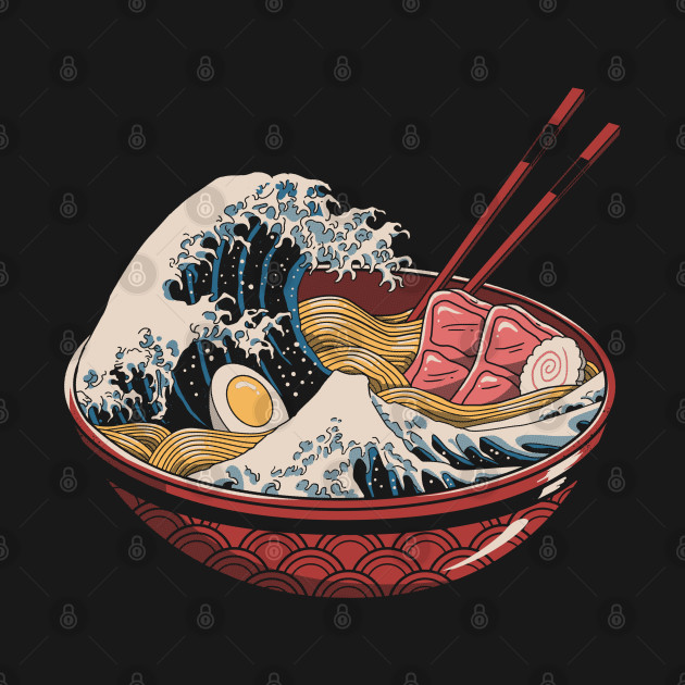 Great Ramen Wave Back Print by Vincent Trinidad Art