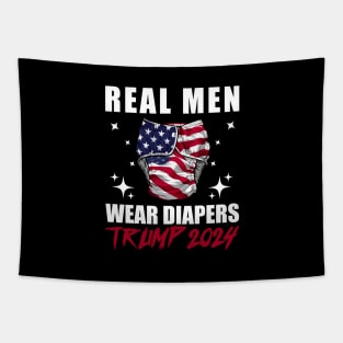 Real-Men-Wear-Diapers-Trump-2024 Tapestry