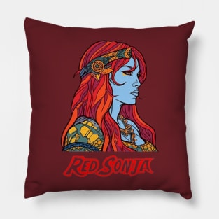 Red Sonja Graffiti Profile and Logo Pillow