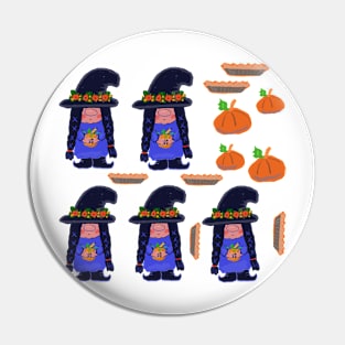 Witches, Halloween, fall, gnomes and pumpkins Pin