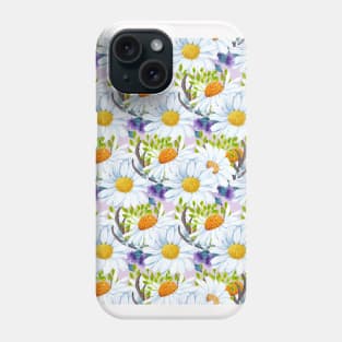 Daisy Pattern Neck Gator Blue Violet Flowers and Daisies Phone Case